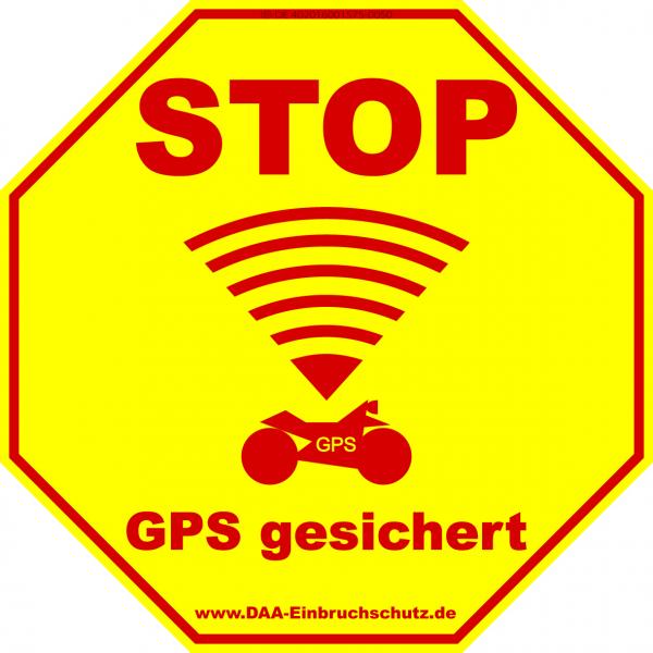 Aufkleber Motorrad - Stop GPS gesichert